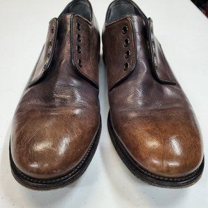 John Varvatos Handmade in Italy Brown Mens Leather Oxford Shoes Size 8